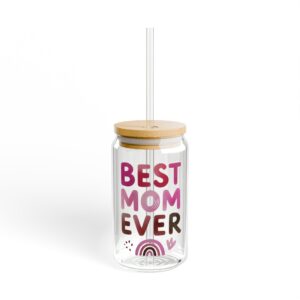Raspberry Best Mom Ever Glass Tumbler