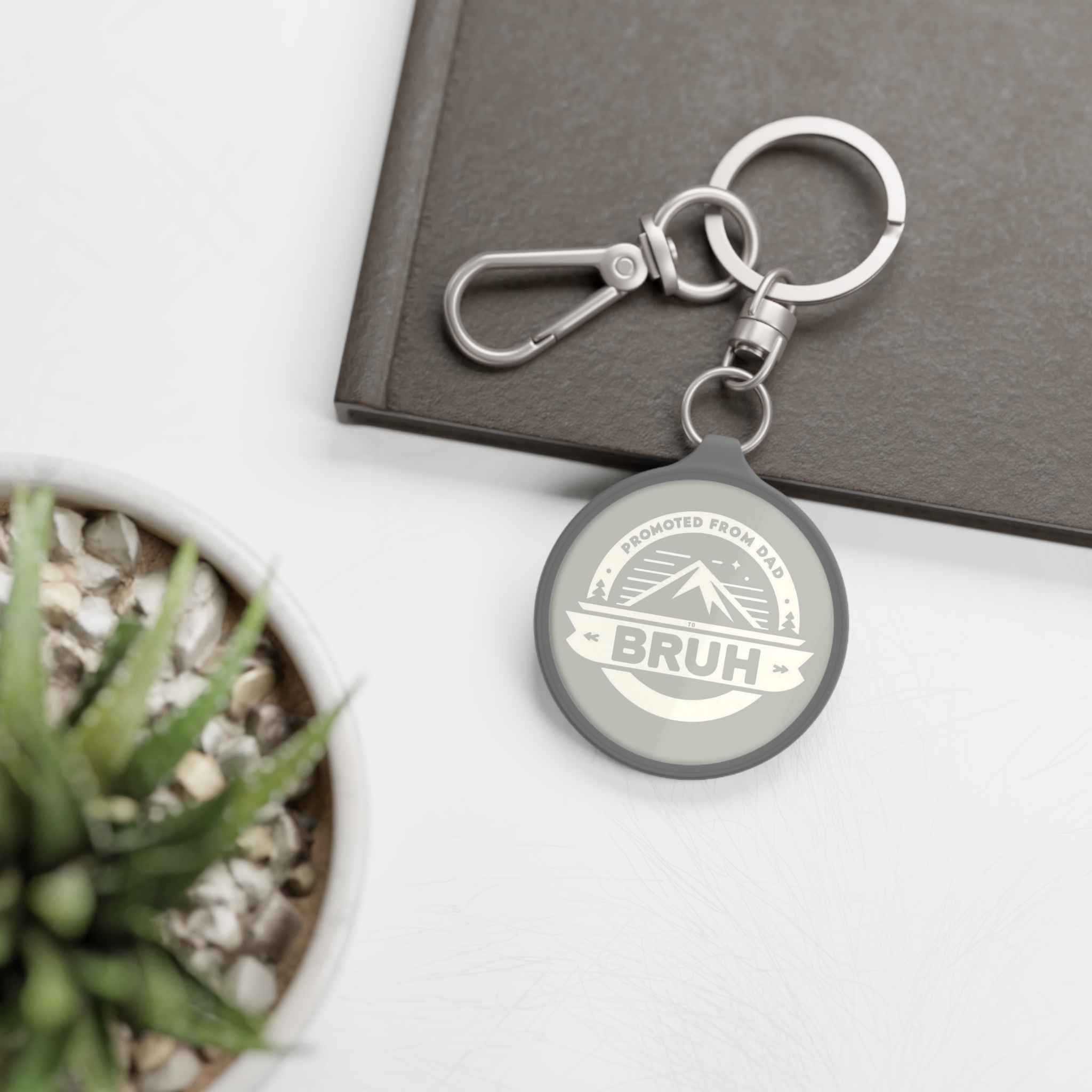 Promoted From Dad to Bruh Keychain Tag
