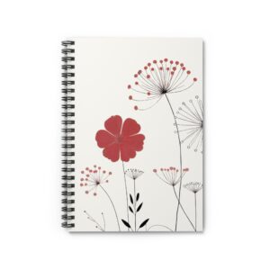 Crimson Bloom Compact Spiral Notebook
