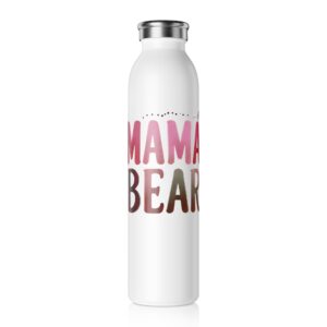 Rose Mama Bear Stainless Steel Slim Water Bottle