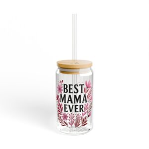 Best Mama Wildflower Glass Tumbler