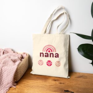Rainbow Nana Canvas Tote Bag