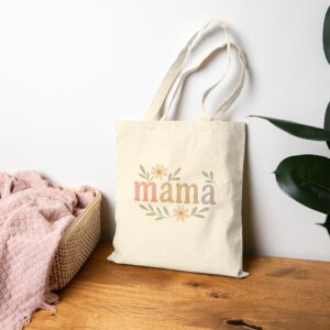 Mama Wildflower Canvas Tote Bag