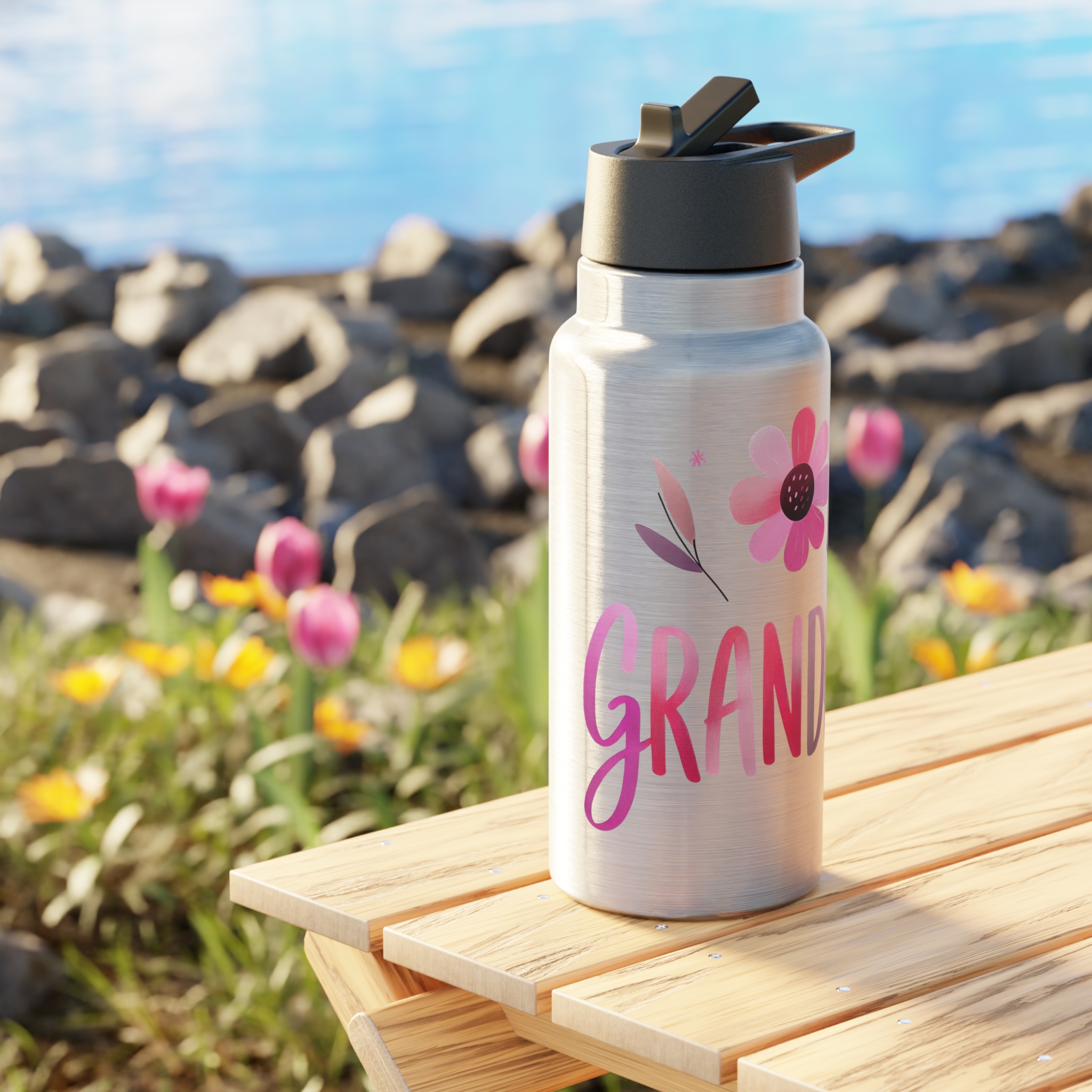 Fuchsia Grandma Water Bottle 32oz