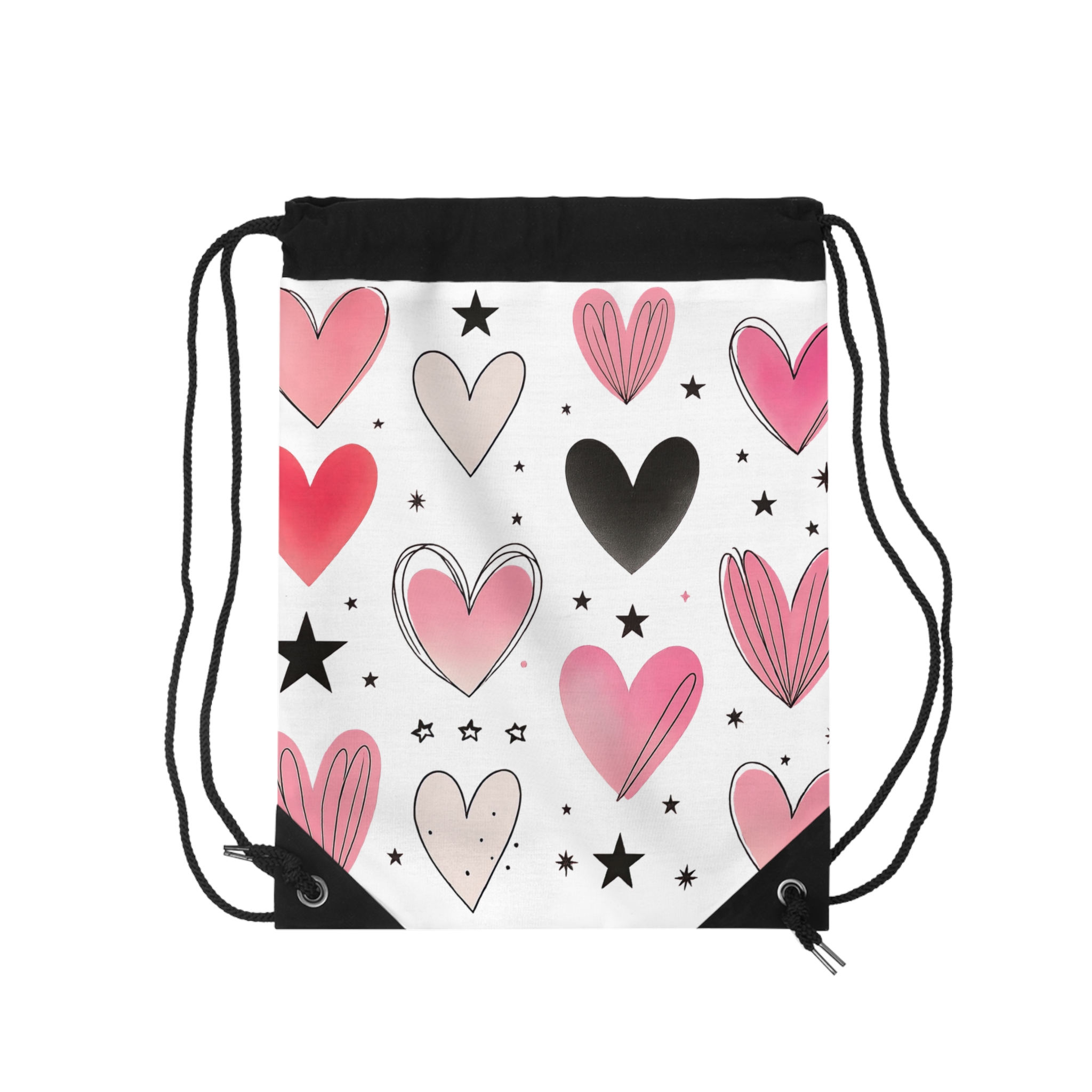Hearts & Stars Drawstring Bag