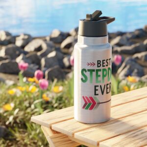 Best Warrior Stepdad Water Bottle 32oz