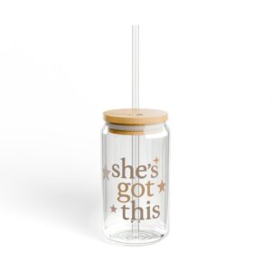She’s Got This Earth and Sky Glass Tumbler