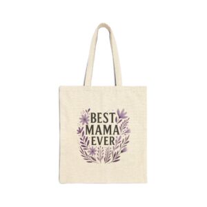 Mama Amethyst Wildflower Canvas Tote Bag