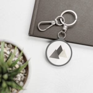 Geo Mountain Keychain Tag