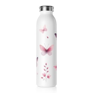 Born to Fly Butterfly Stainless Steel Slim Water Bottle