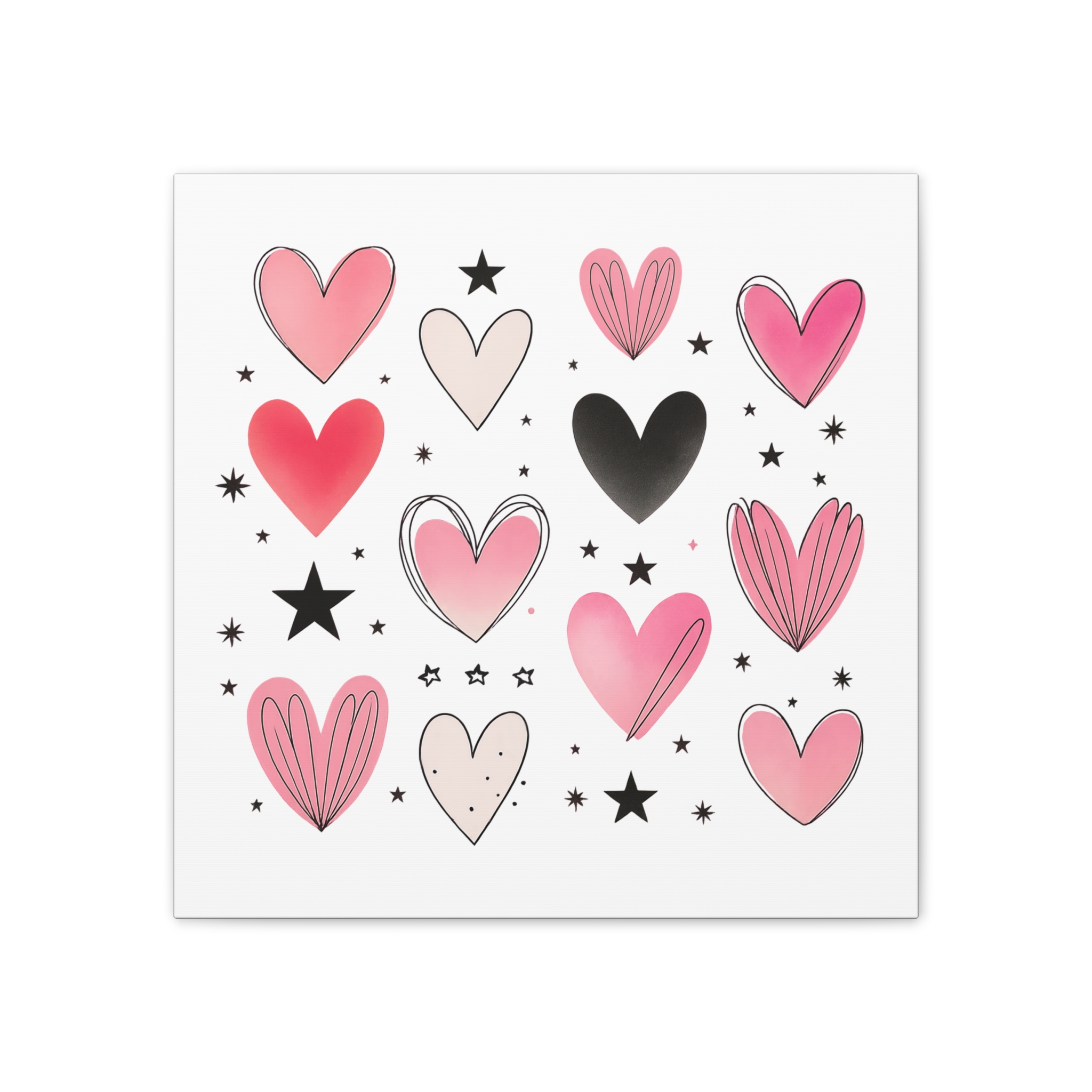 Hearts & Stars Canvas, 0.75″