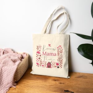 Best Bonus Mama Script Canvas Tote Bag