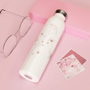 Blush Wildflower Stainless Steel Slim Water Bottle