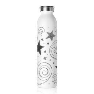 Stars & Swirls Stainless Steel Slim Water Bottle