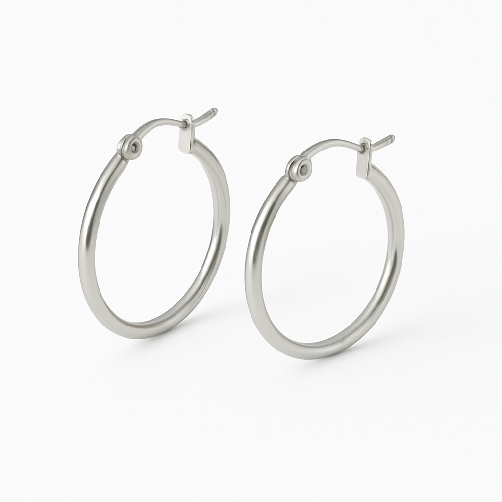Urban Matte Stainless Steel Hoop Earrings 25 mm