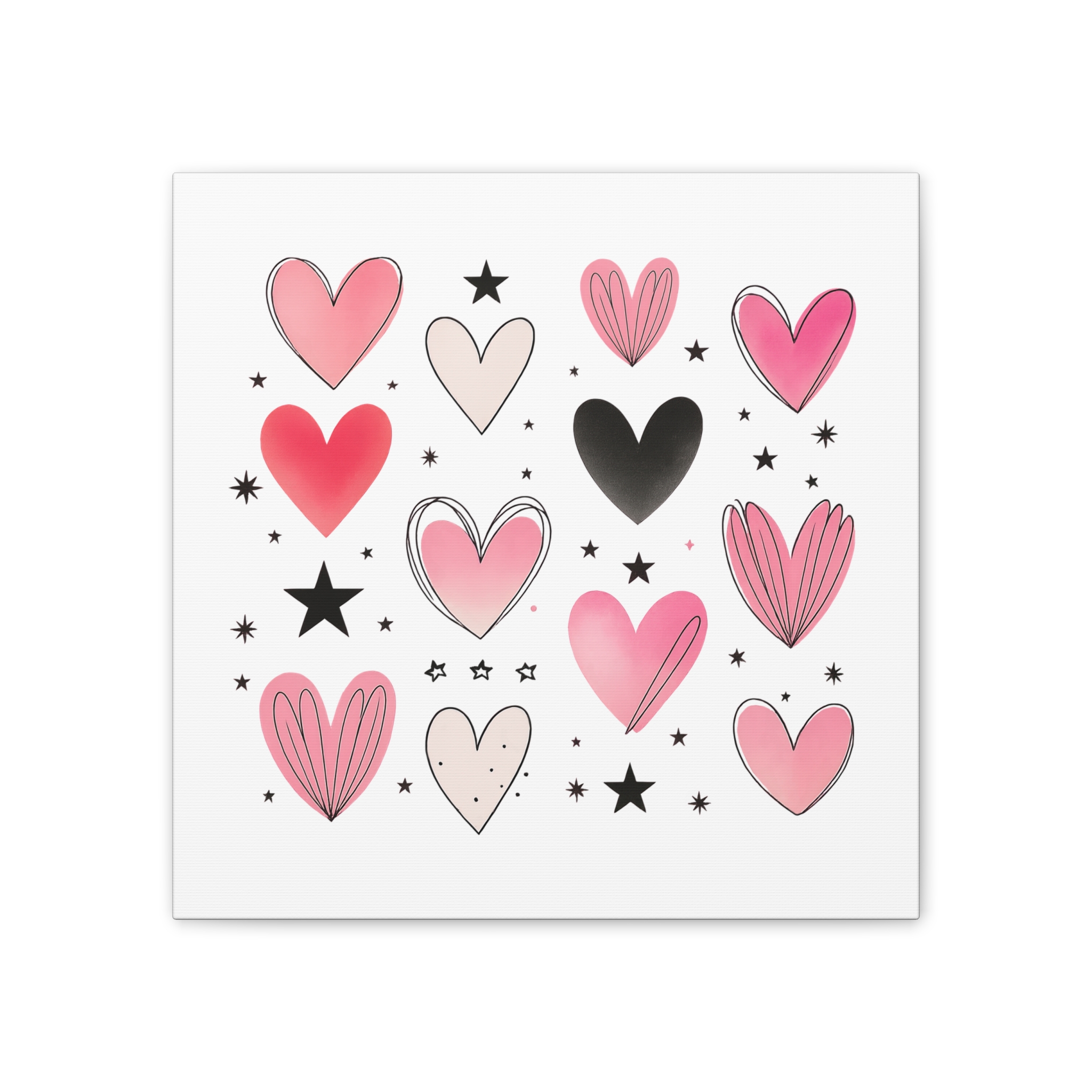 Hearts & Stars Canvas, 0.75″