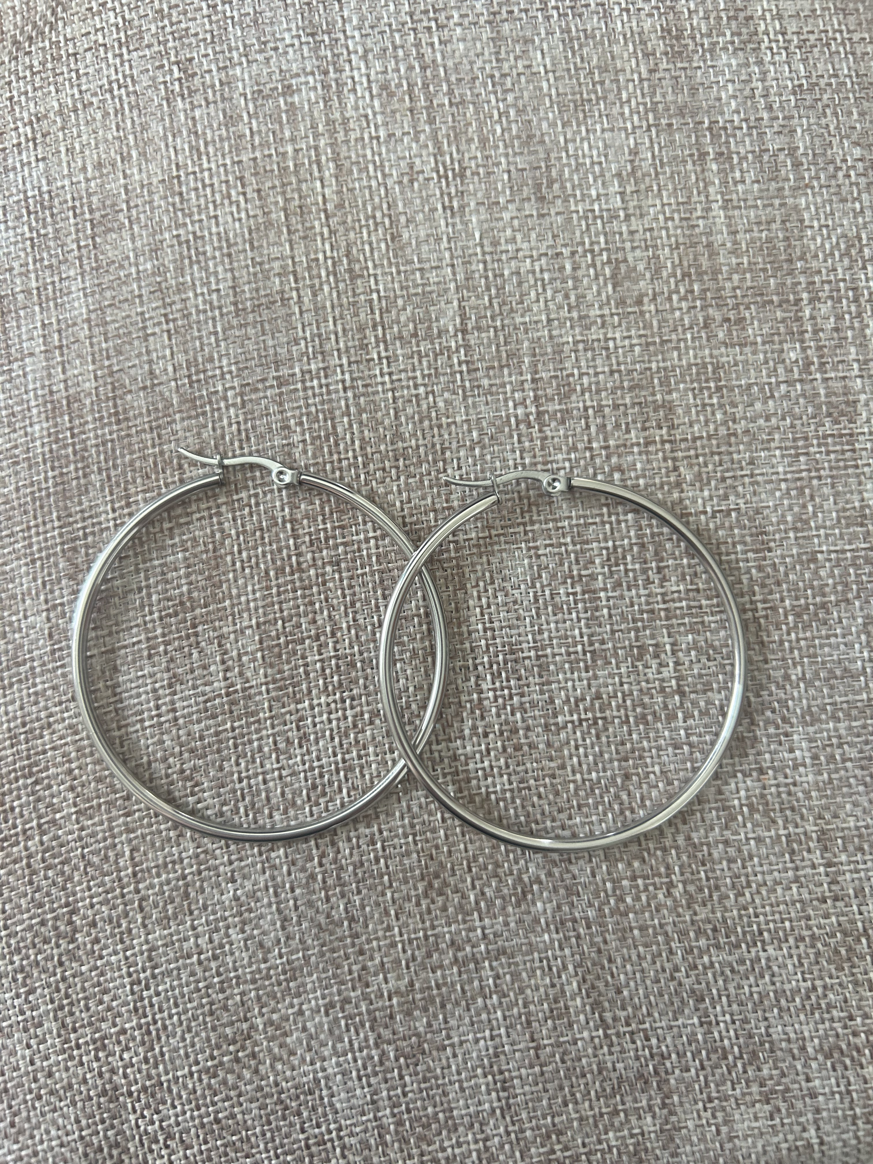 Urban Matte Stainless Steel Hoop Earrings 50 mm