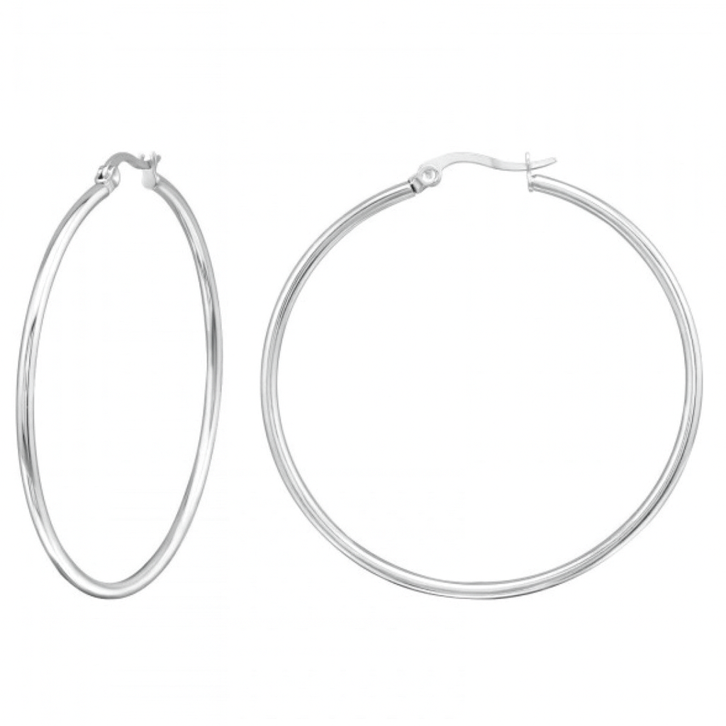 Urban Matte Stainless Steel Hoop Earrings 50 mm