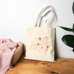Bright Blush Field Canvas Tote Bag