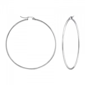 Urban Matte Stainless Steel Hoop Earrings 65 mm