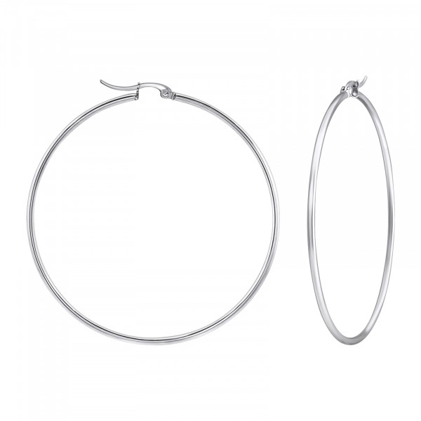 Urban Matte Stainless Steel Hoop Earrings 65 mm