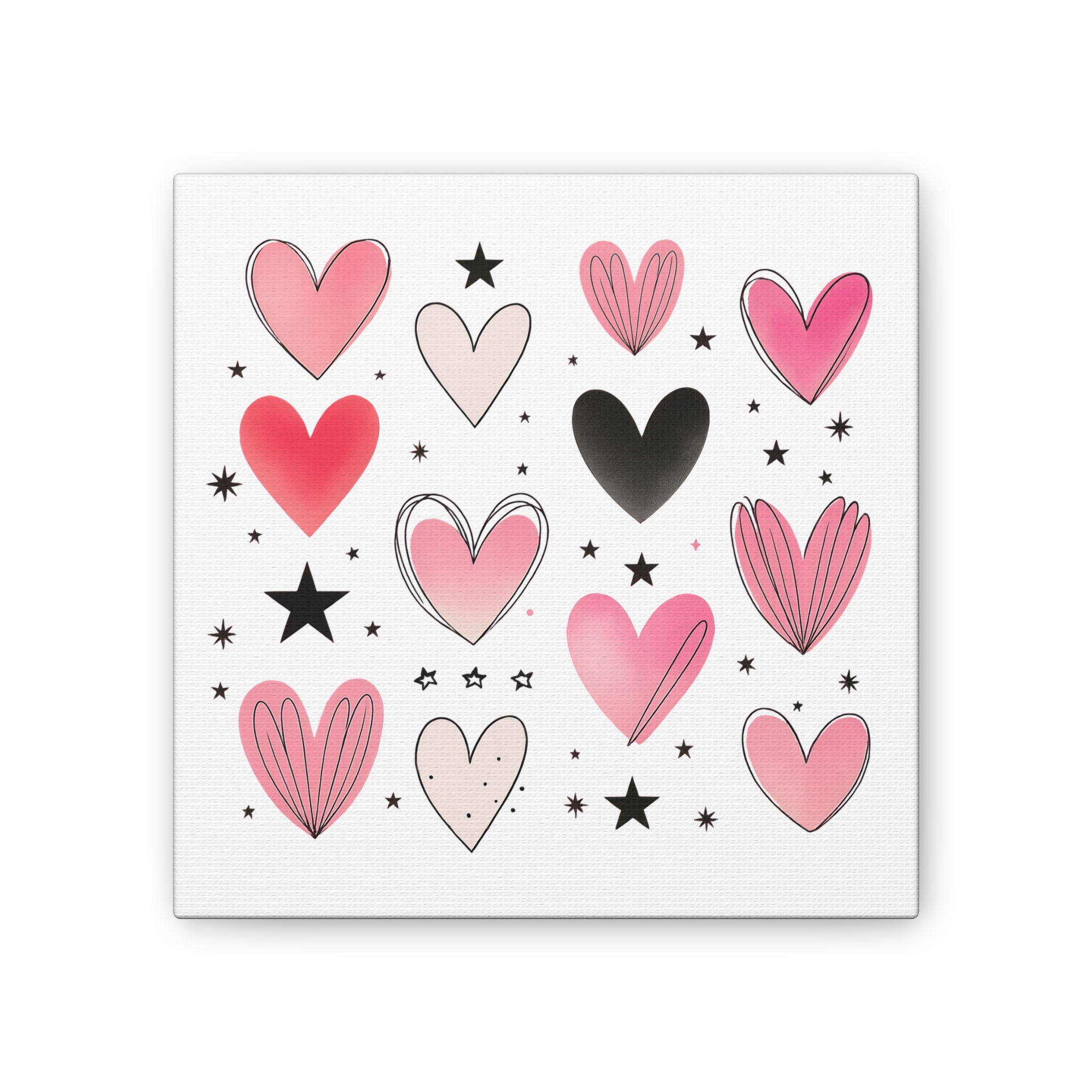 Hearts & Stars Canvas, 0.75″