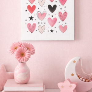 Hearts & Stars Canvas, 0.75″